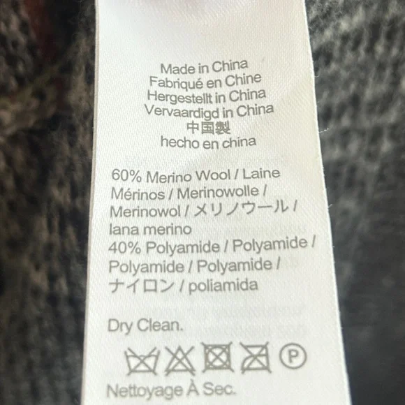 J. Crew Rugged Merino Wool Charcoal Plaid Hoodie size M. Like new! - Picture 9 of 15